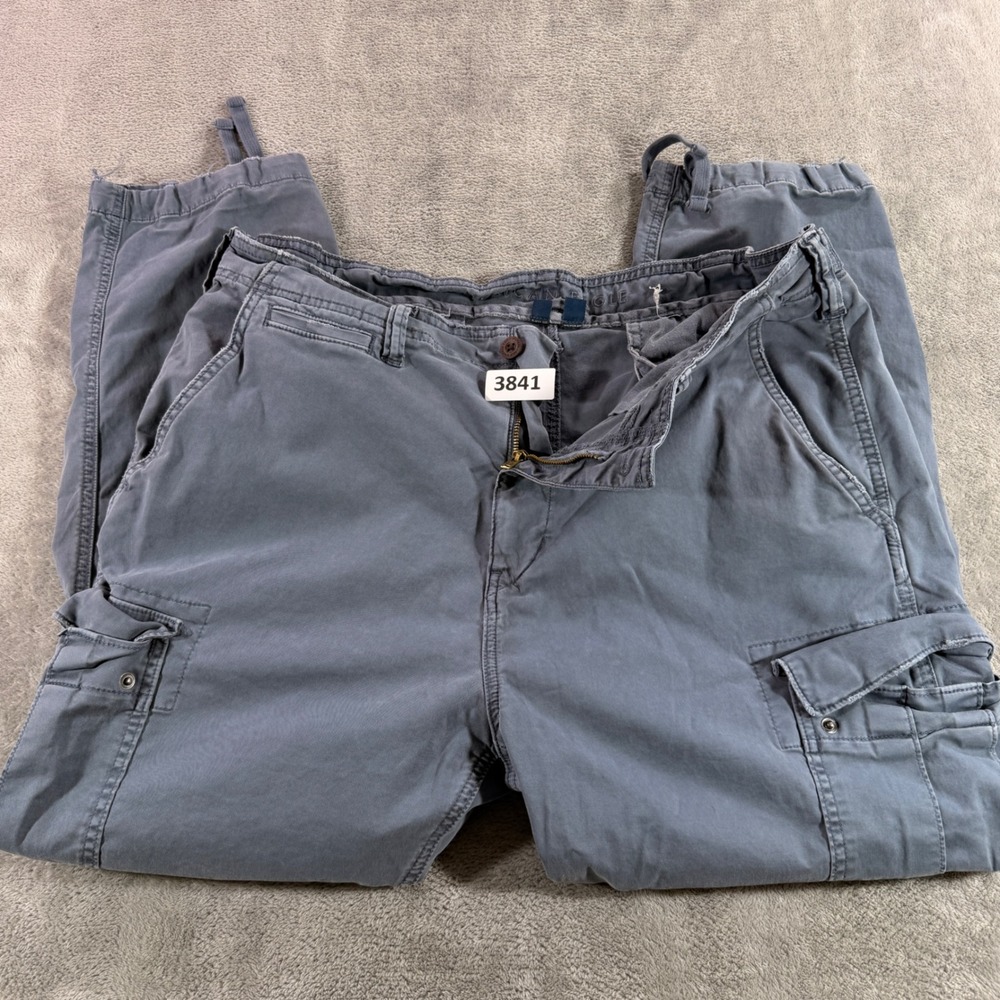 American Eagle Cargo Pants Mens 38x30 Blue Slim Lived-In Drawstring Cuffs